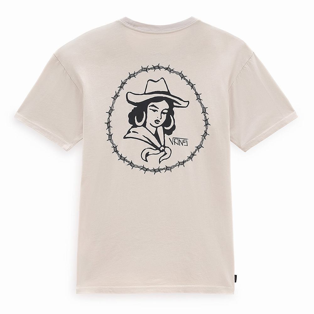 Men's Vans Elijah Berle Vintage T Shirts Beige | USA54917