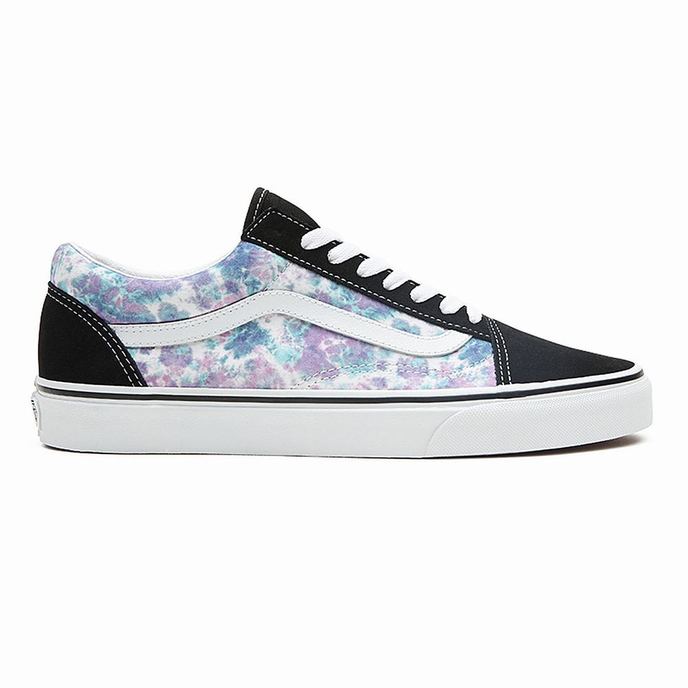 Men's Vans English Lavender Tie Dye Old Skool Sneakers Black | USA64820