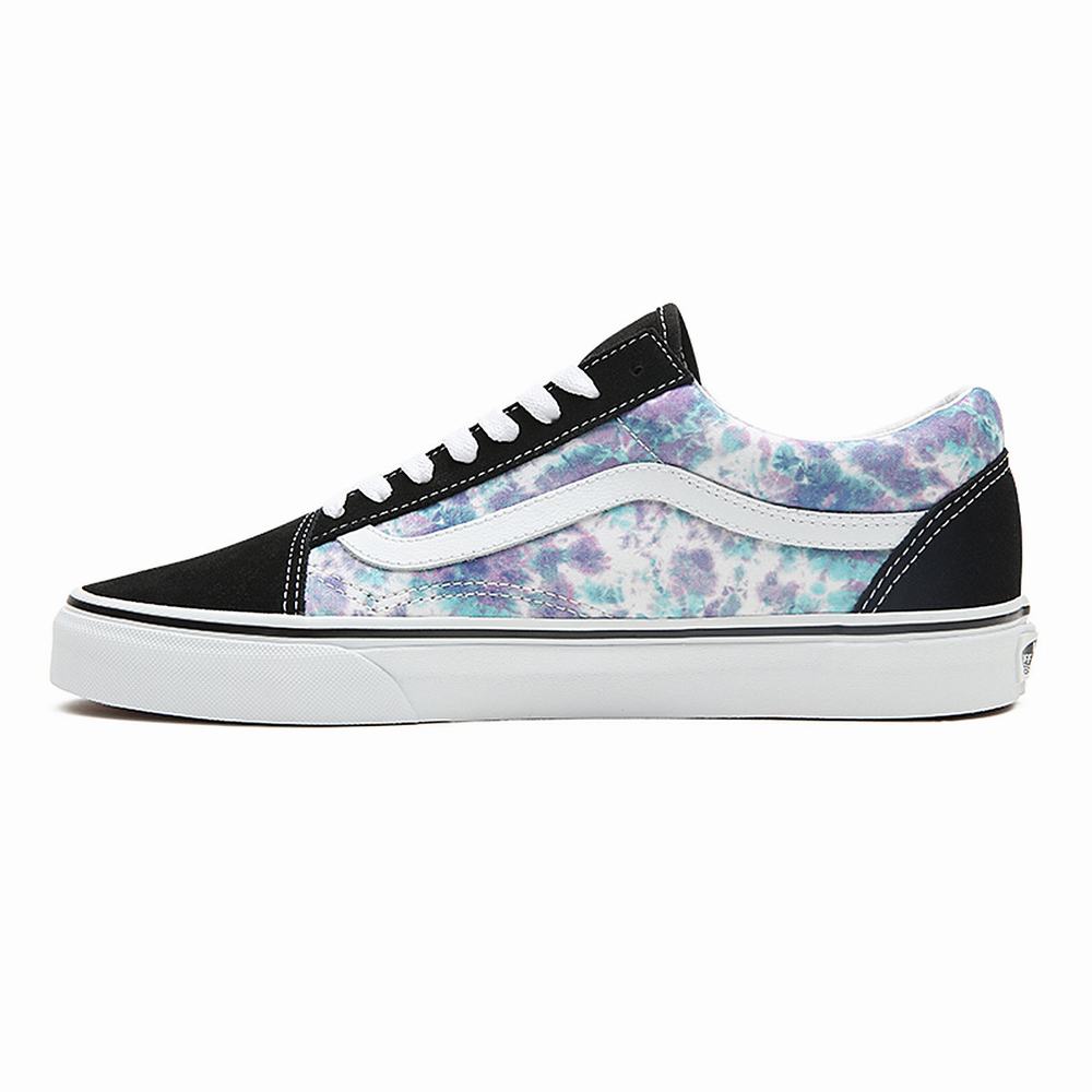 Men's Vans English Lavender Tie Dye Old Skool Sneakers Black | USA64820