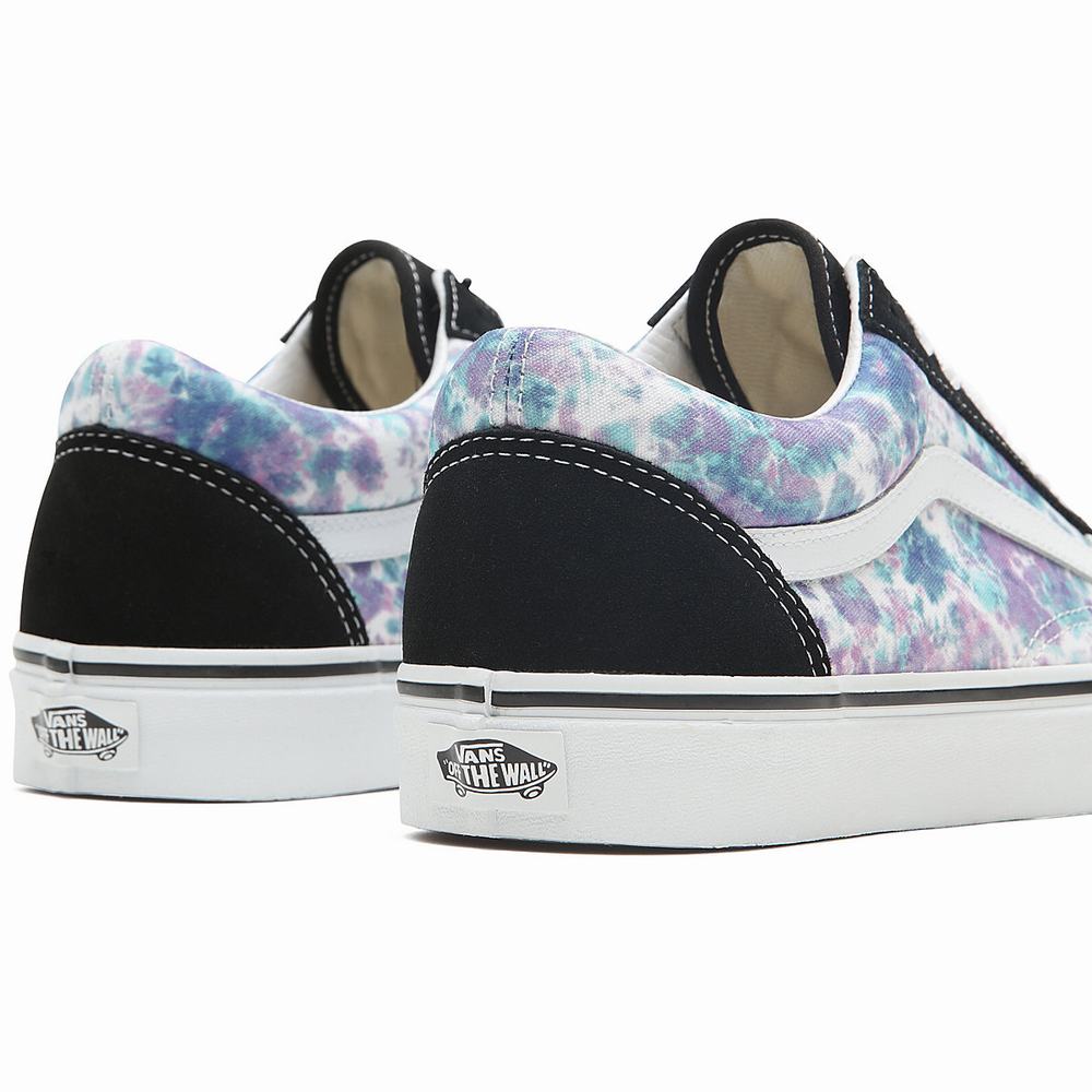 Men's Vans English Lavender Tie Dye Old Skool Sneakers Black | USA64820