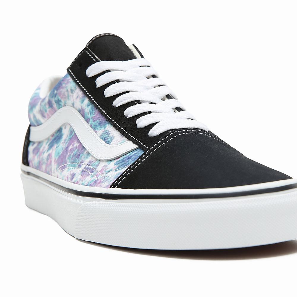 Men's Vans English Lavender Tie Dye Old Skool Sneakers Black | USA64820