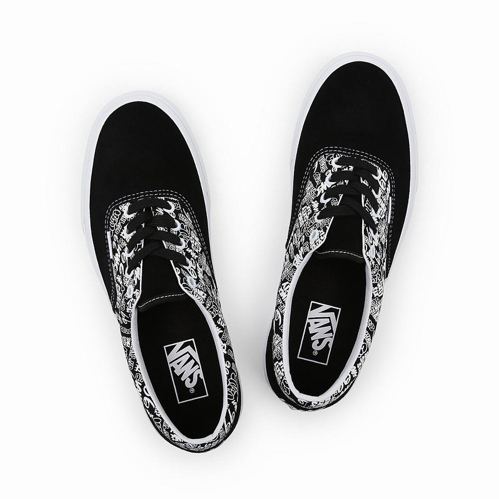 Men's Vans Era Sneakers Black / White | USA36852