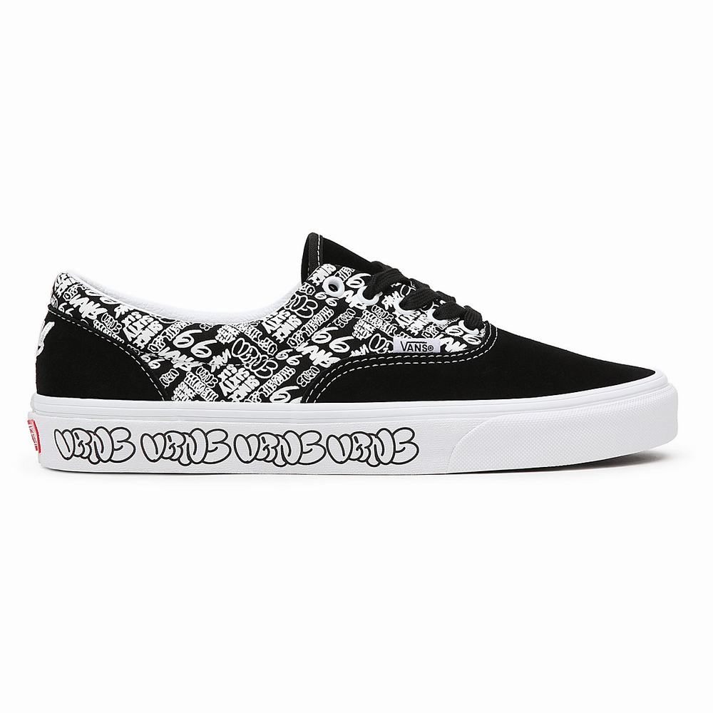 Men's Vans Era Sneakers Black / White | USA36852