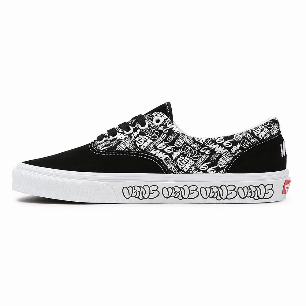 Men's Vans Era Sneakers Black / White | USA36852