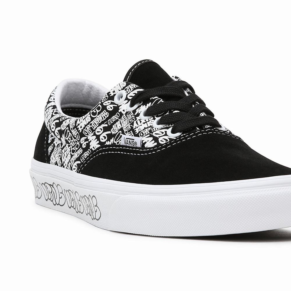 Men's Vans Era Sneakers Black / White | USA36852