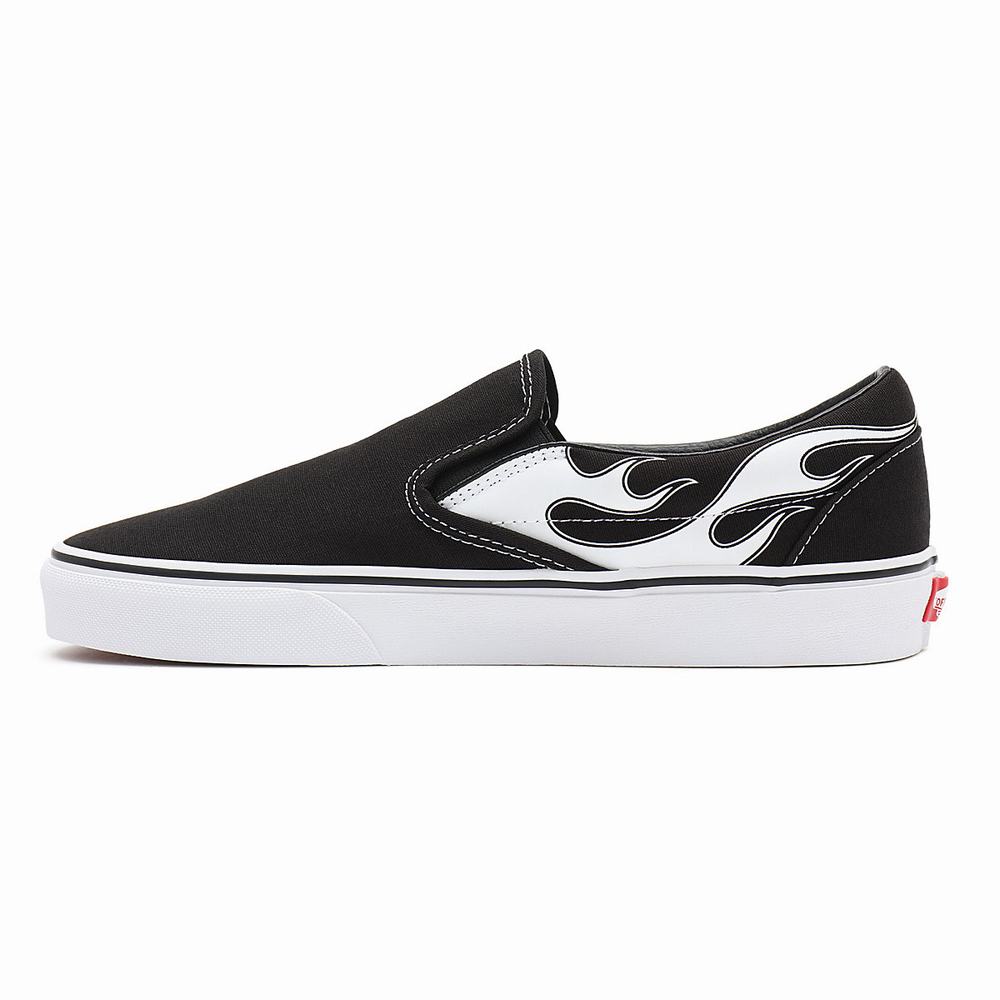 Men's Vans Flame Classic Slip On Shoes Black | USA25047