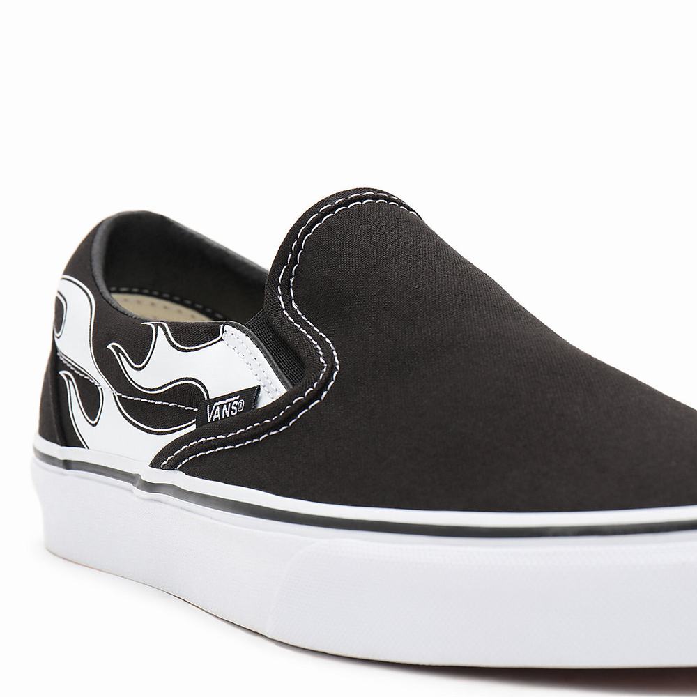 Men's Vans Flame Classic Slip On Shoes Black | USA25047