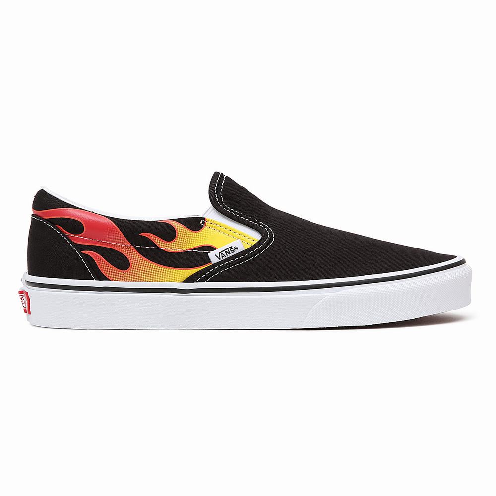 Men's Vans Flame Classic Slip On Shoes Black | USA41675