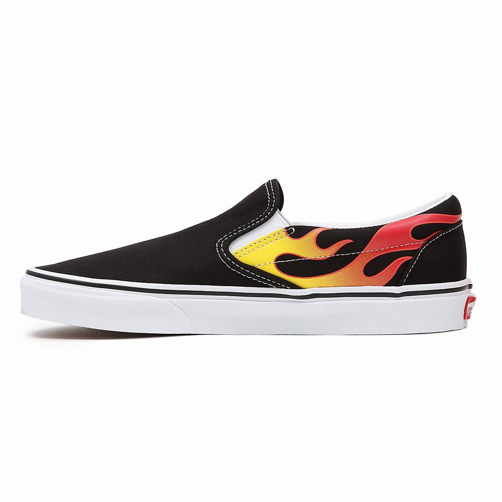 Men's Vans Flame Classic Slip On Shoes Black | USA41675