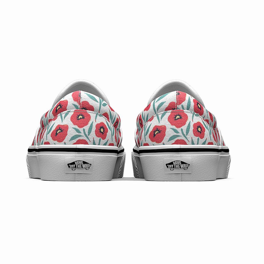 Men's Vans Flowers Classic Slip On Shoes White | USA09812