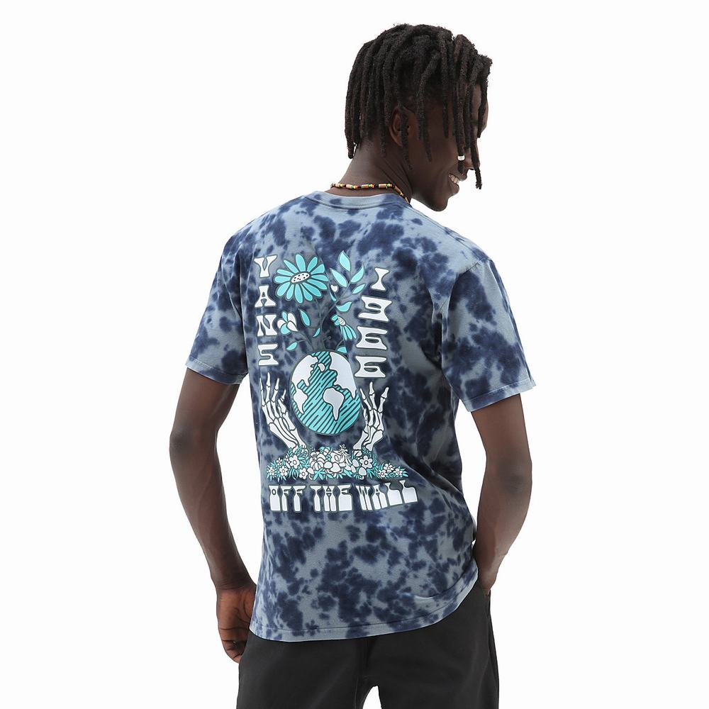 Men\'s Vans Focus On Balance Tie Dye T Shirts Blue | USA48970