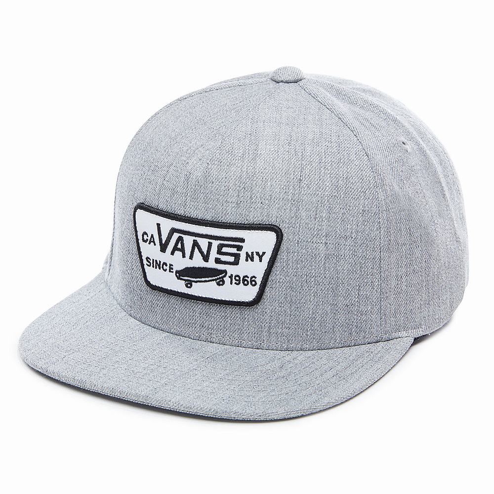 Men's Vans Full Patch Snapback Hats Grey | USA59316