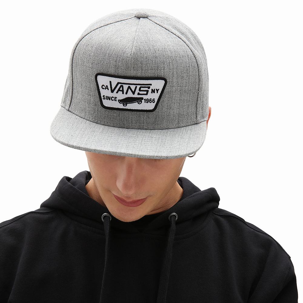 Men's Vans Full Patch Snapback Hats Grey | USA59316