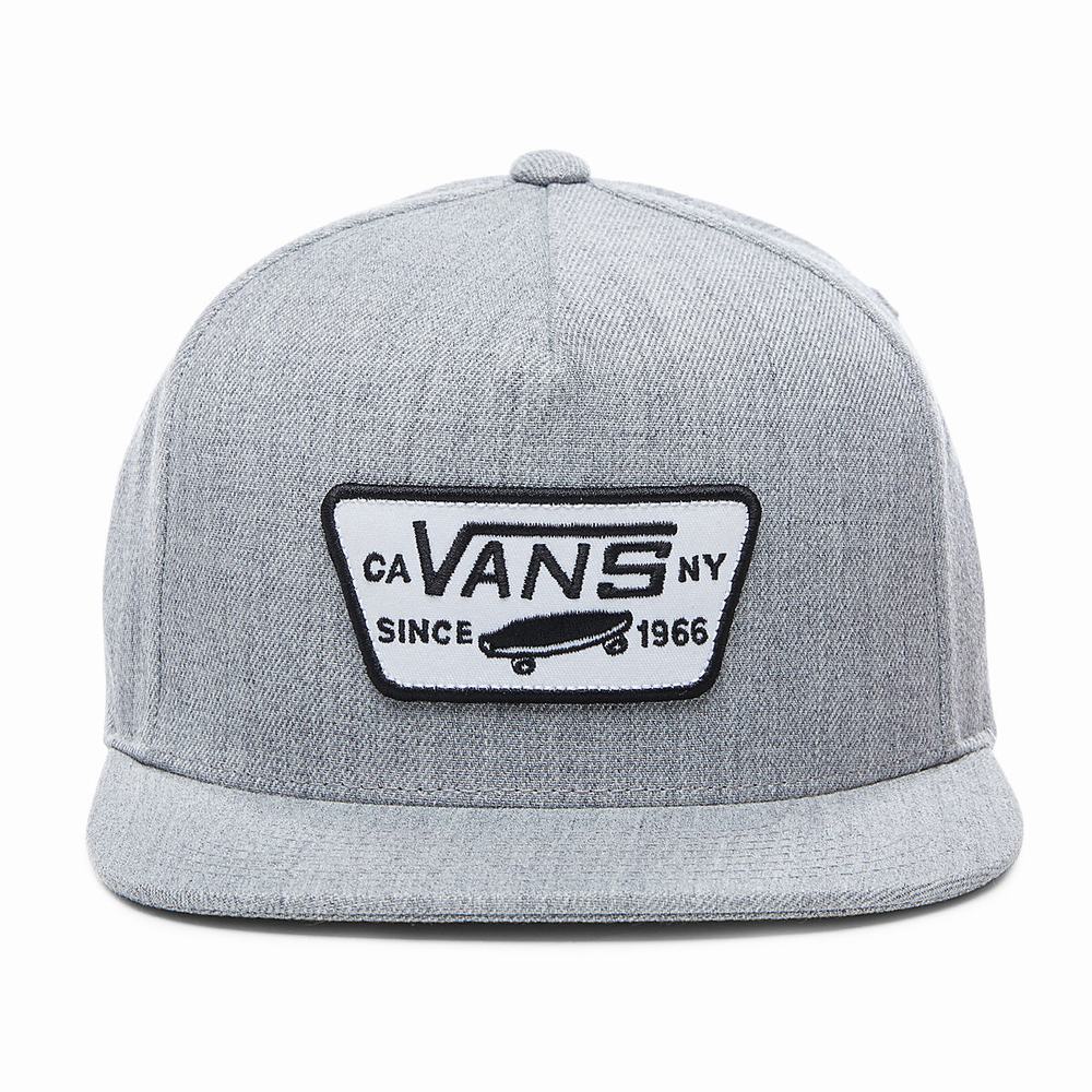 Men\'s Vans Full Patch Snapback Hats Grey | USA59316