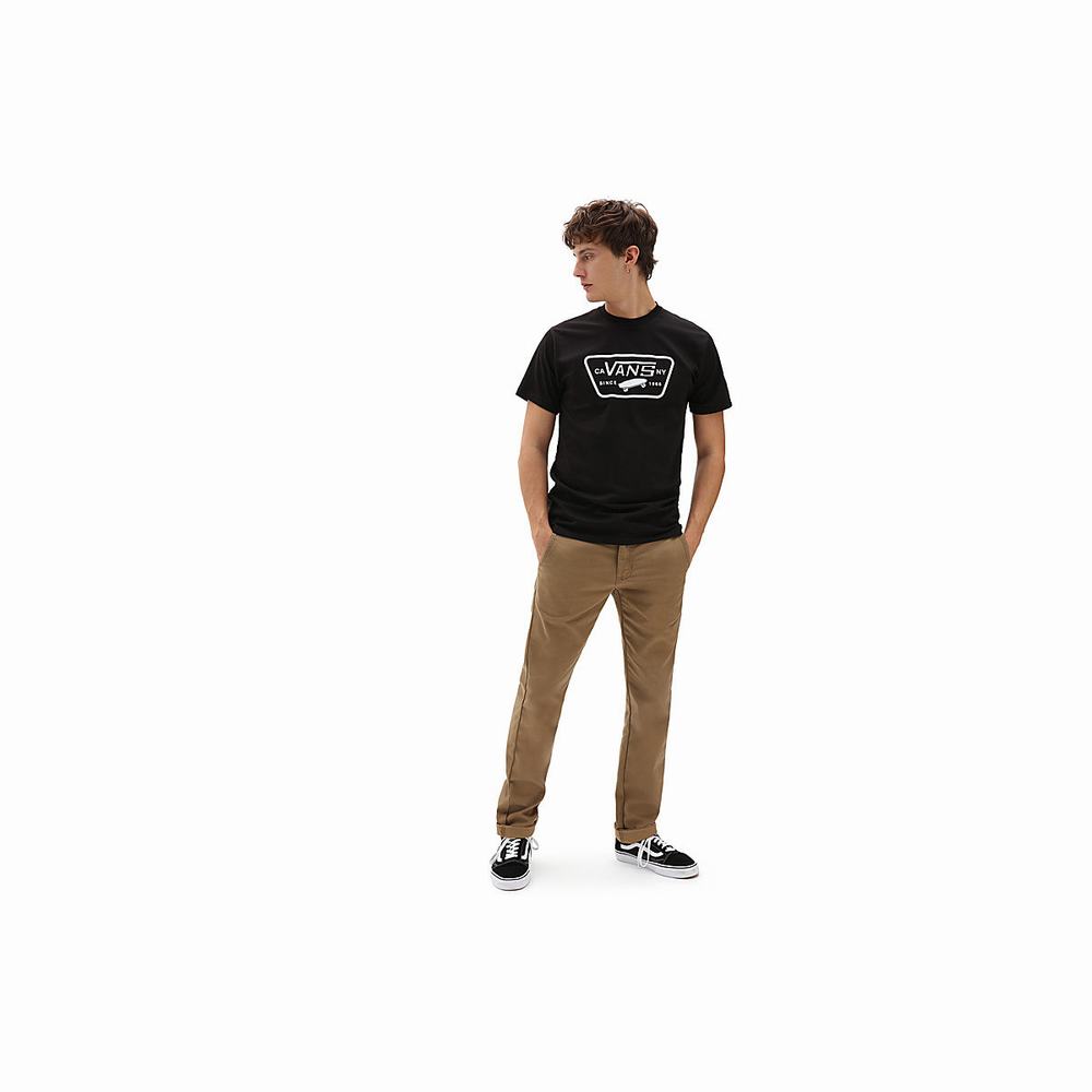 Men's Vans Full Patch T Shirts Black / White | USA32907