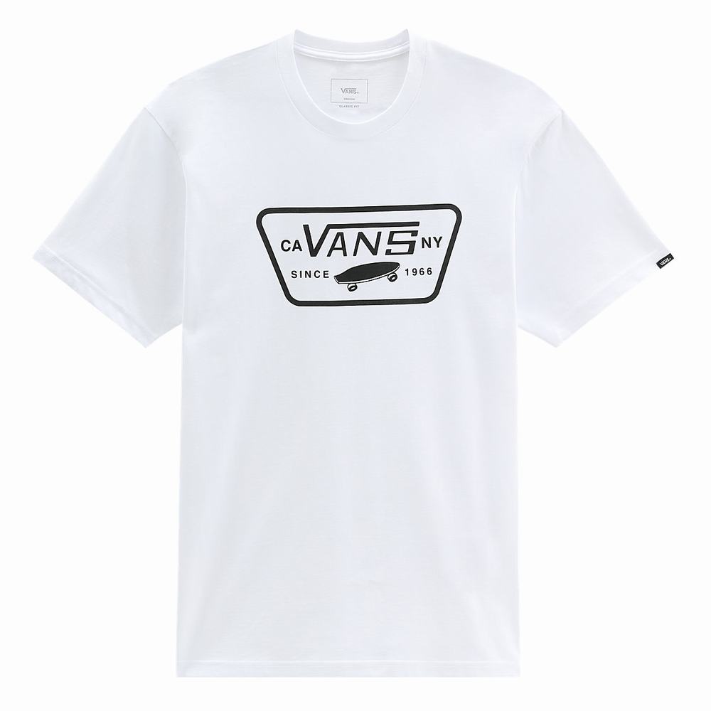 Men's Vans Full Patch T Shirts White | USA60489