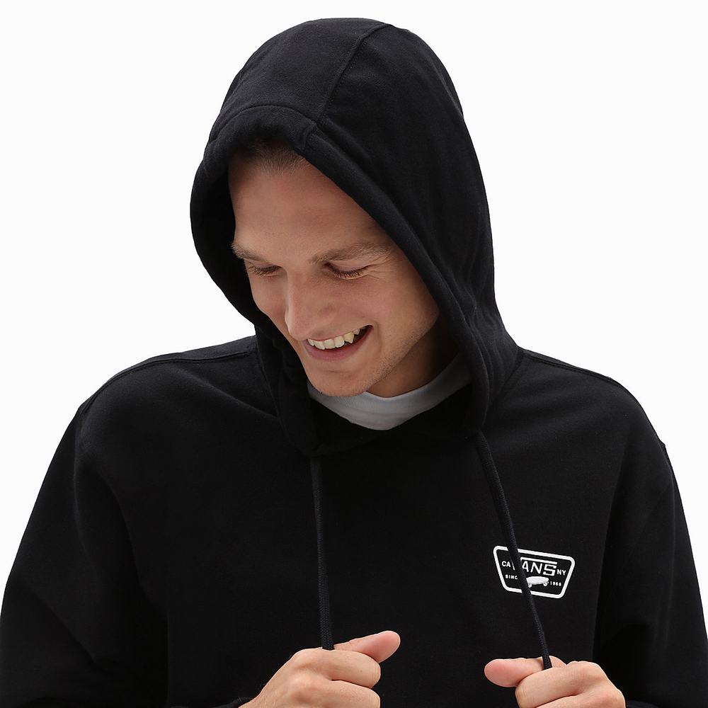 Men's Vans Full Patched Hoodie Black | USA19084