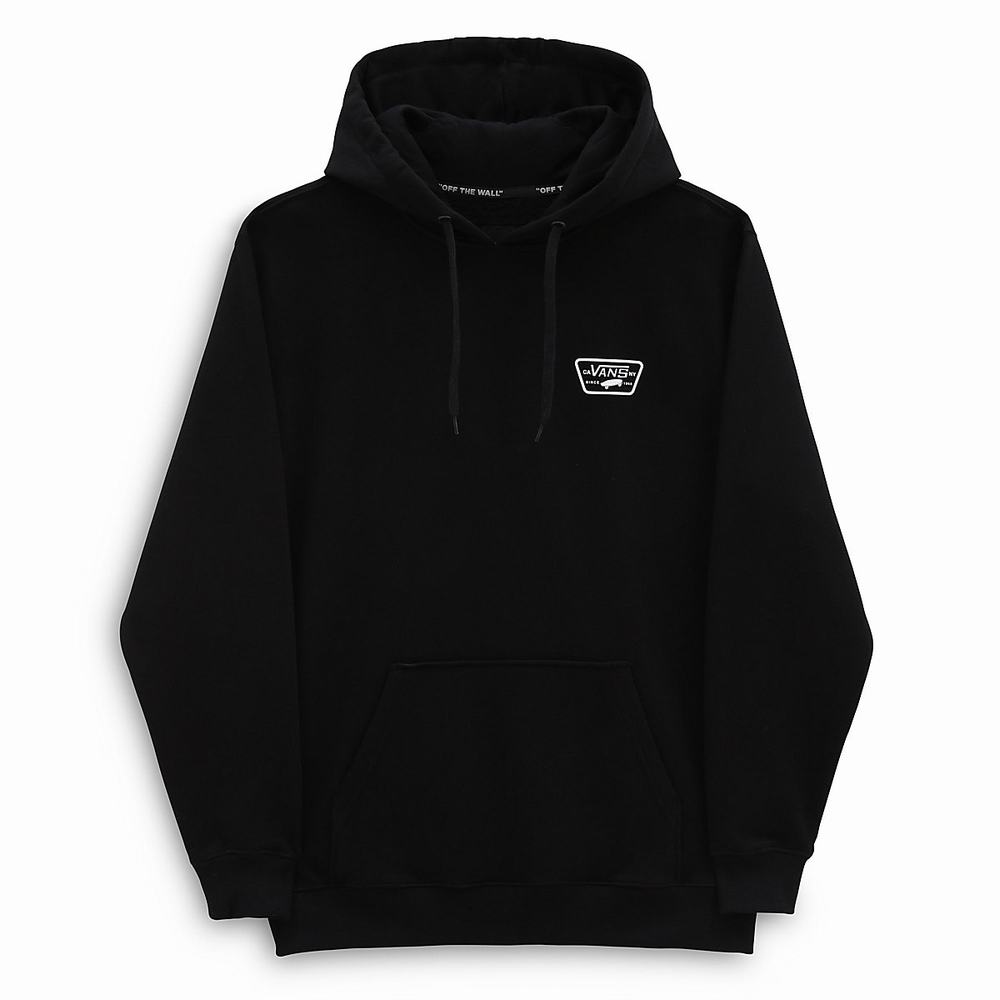 Men's Vans Full Patched Hoodie Black | USA19084