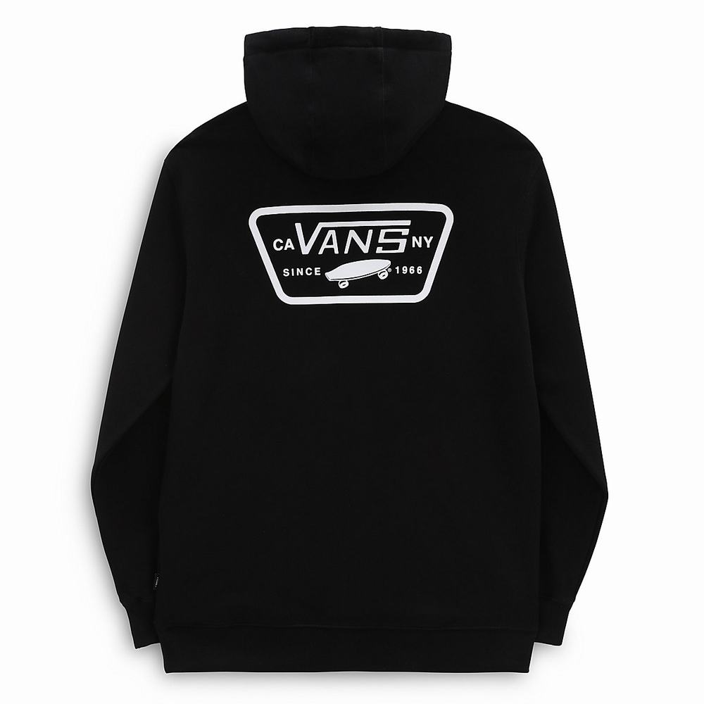 Men's Vans Full Patched Hoodie Black | USA19084