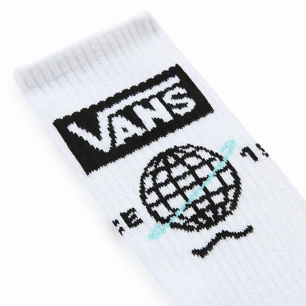 Men's Vans Fumed Glass Crew (1 Pair) Socks White | USA95640