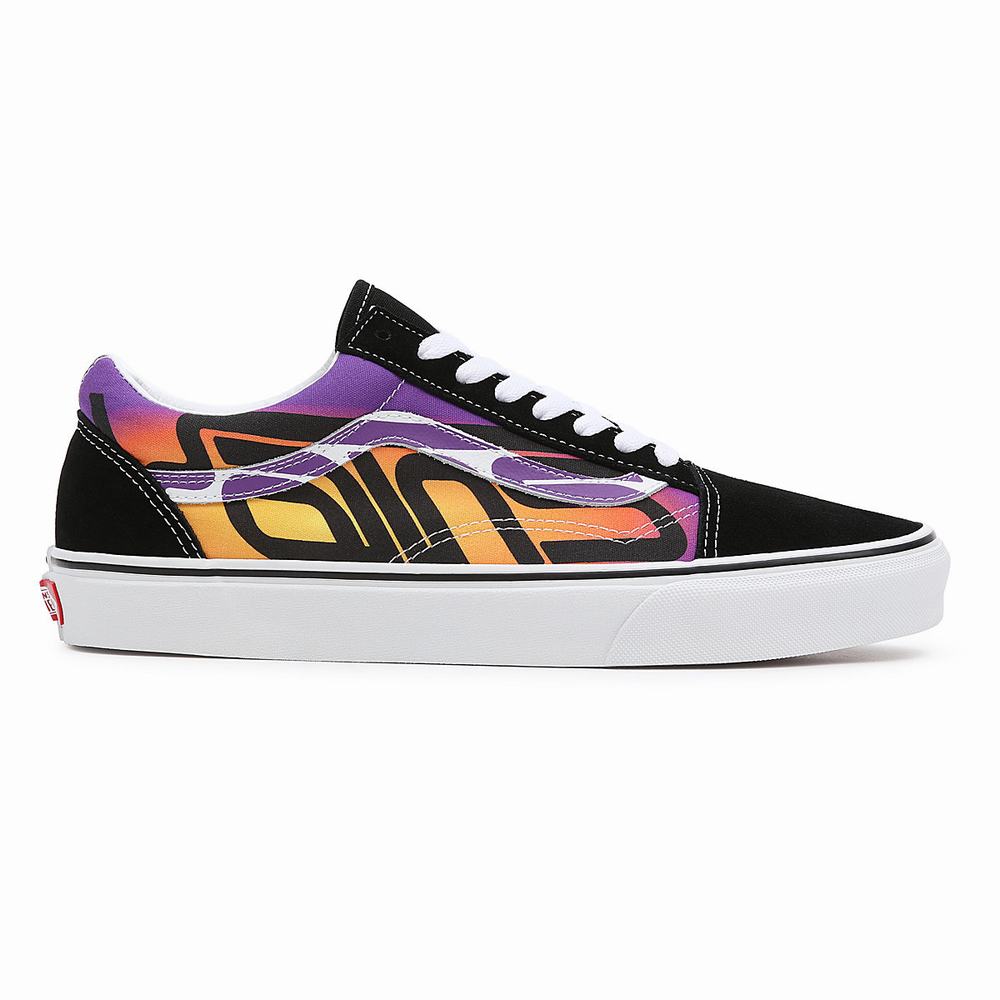 Men's Vans Graphic Check Old Skool Sneakers Black / Multicolor | USA31054