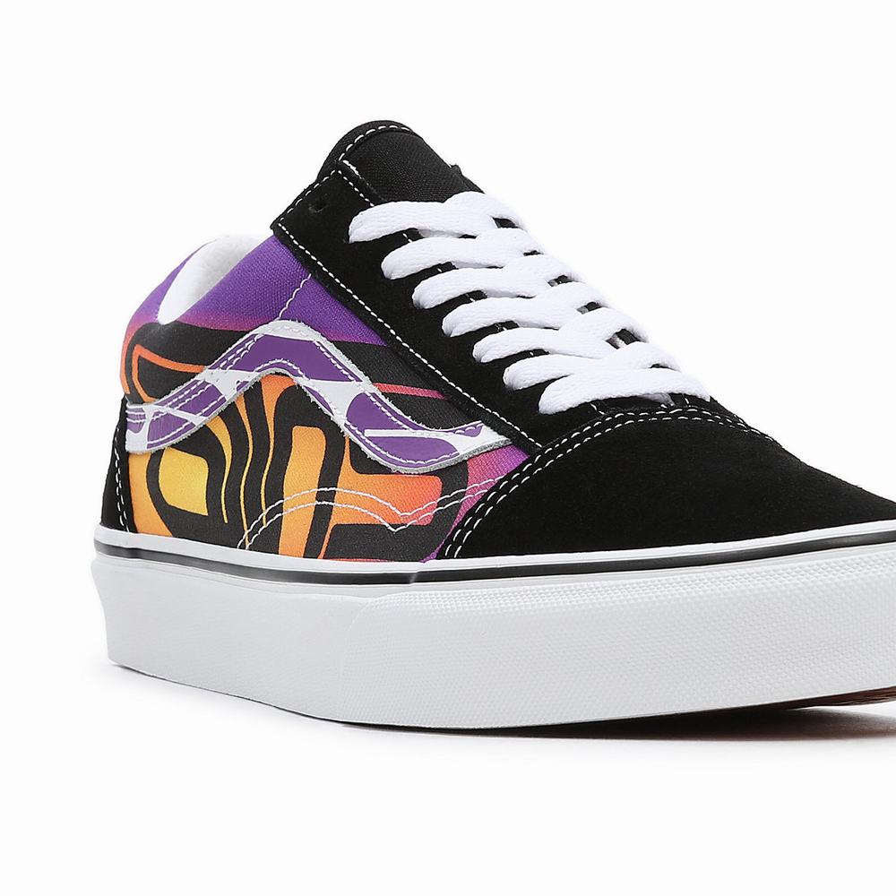 Men's Vans Graphic Check Old Skool Sneakers Black / Multicolor | USA31054