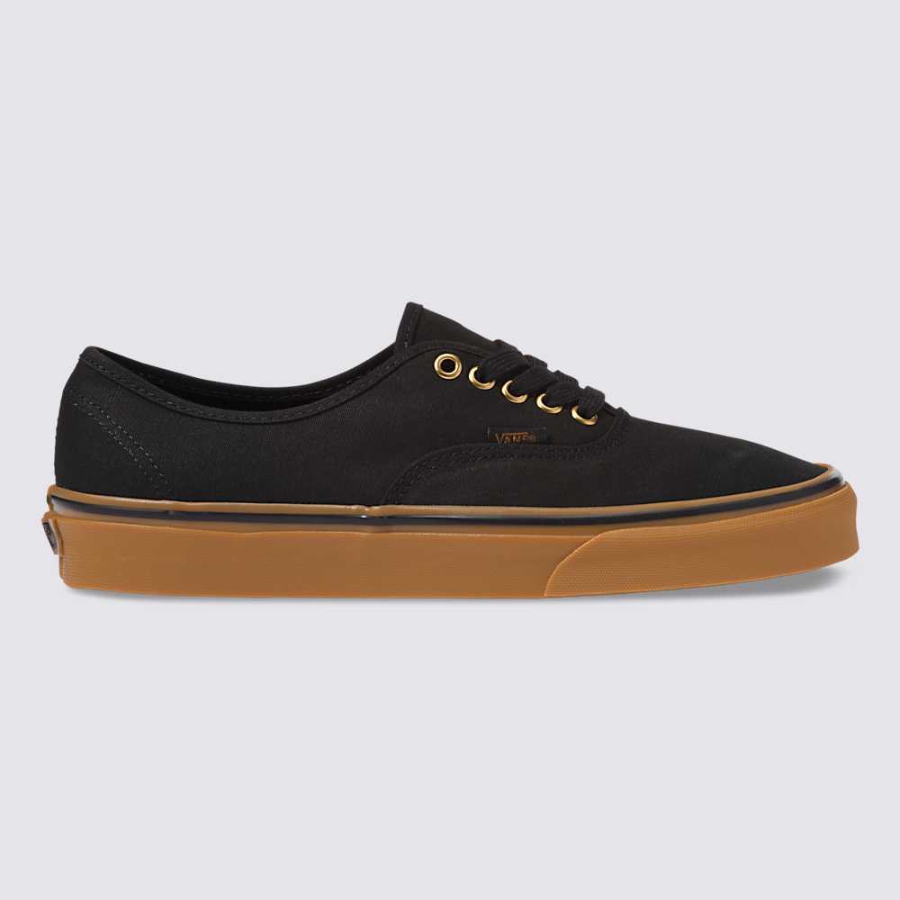 Men's Vans Gum Authentic Sneakers Black / Brown | USA15874