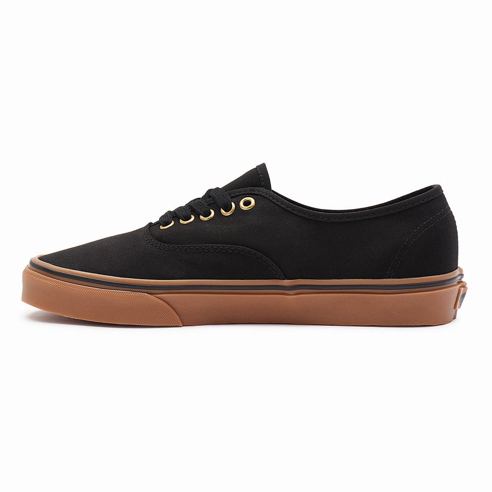 Men's Vans Gum Authentic Sneakers Black / Brown | USA19742