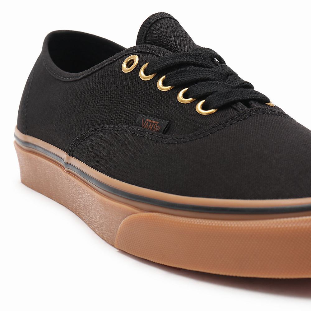 Men's Vans Gum Authentic Sneakers Black / Brown | USA19742