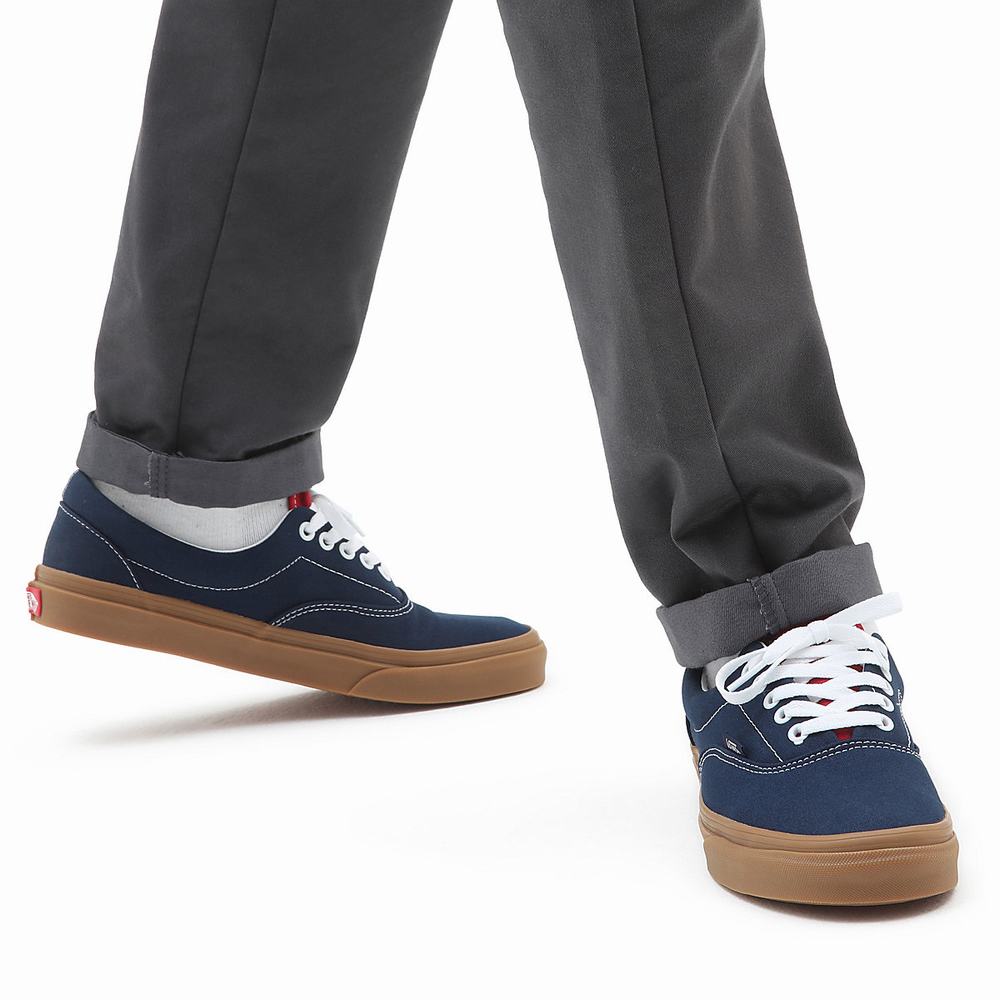 Men's Vans Gum Era Sneakers Blue | USA40958