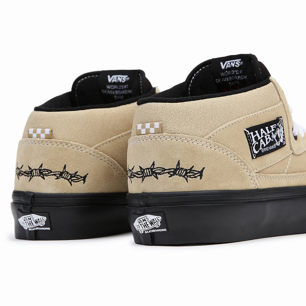 Men's Vans Half Cab Skate Shoes Beige | USA40812