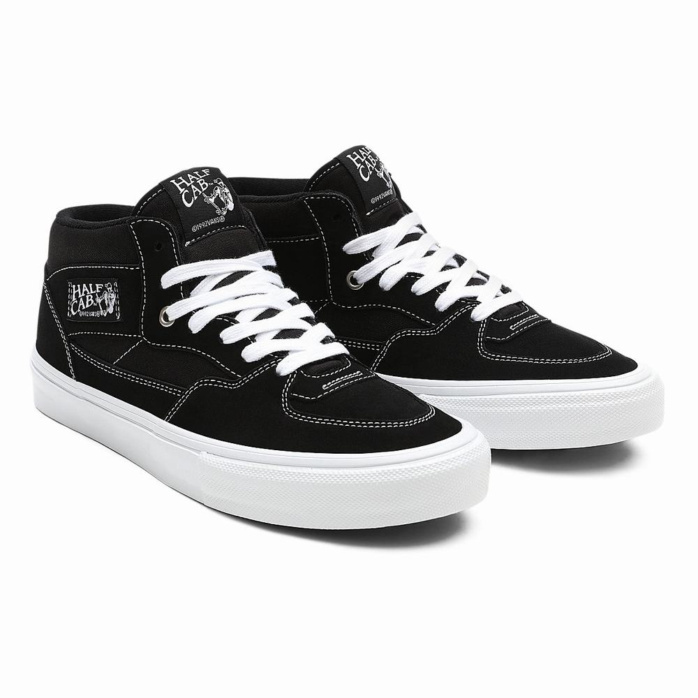 Men\'s Vans Half Cab Skate Shoes Black | USA12495