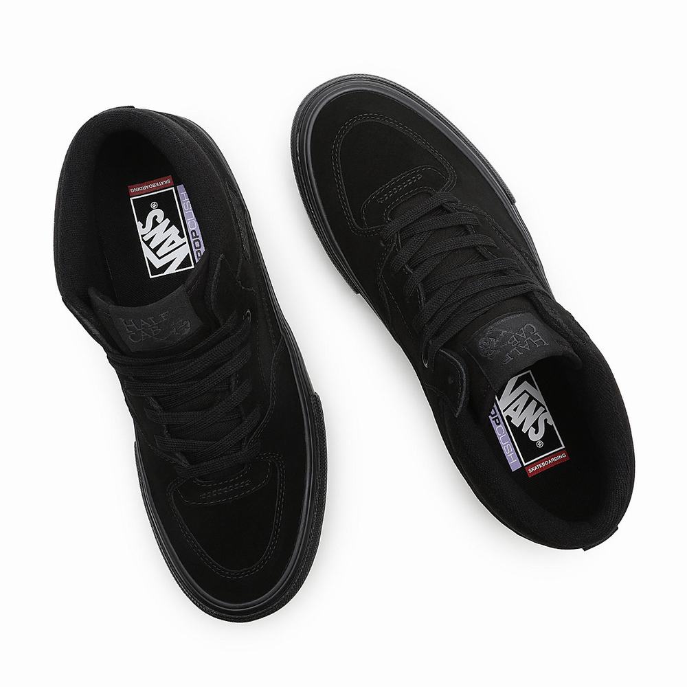 Men's Vans Half Cab Skate Shoes Black | USA73415