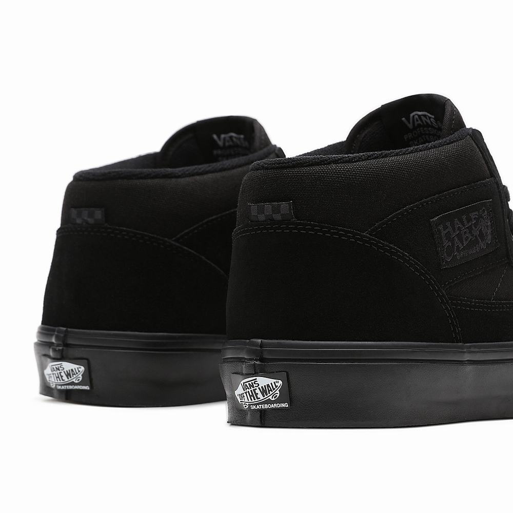 Men's Vans Half Cab Skate Shoes Black | USA73415