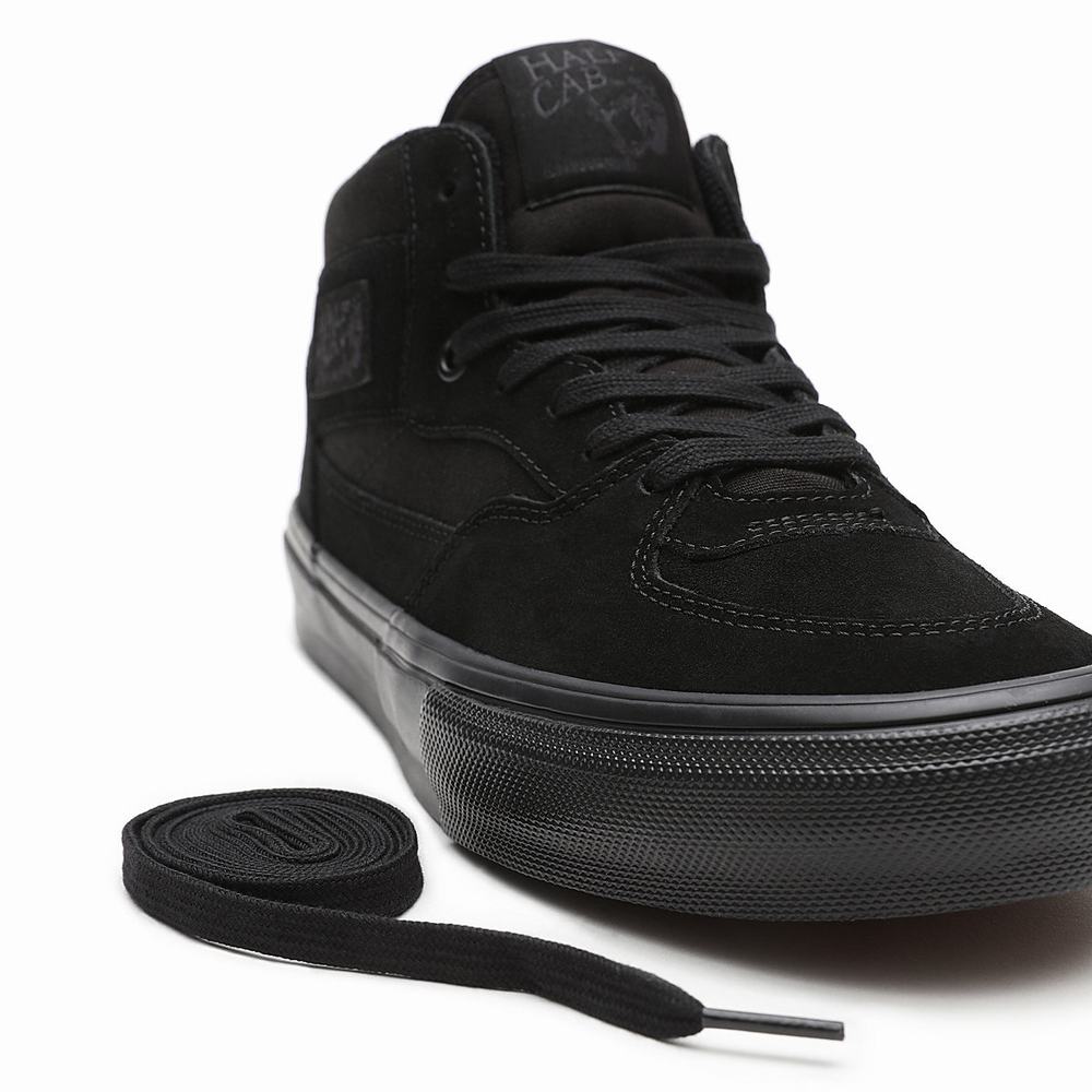 Men's Vans Half Cab Skate Shoes Black | USA73415