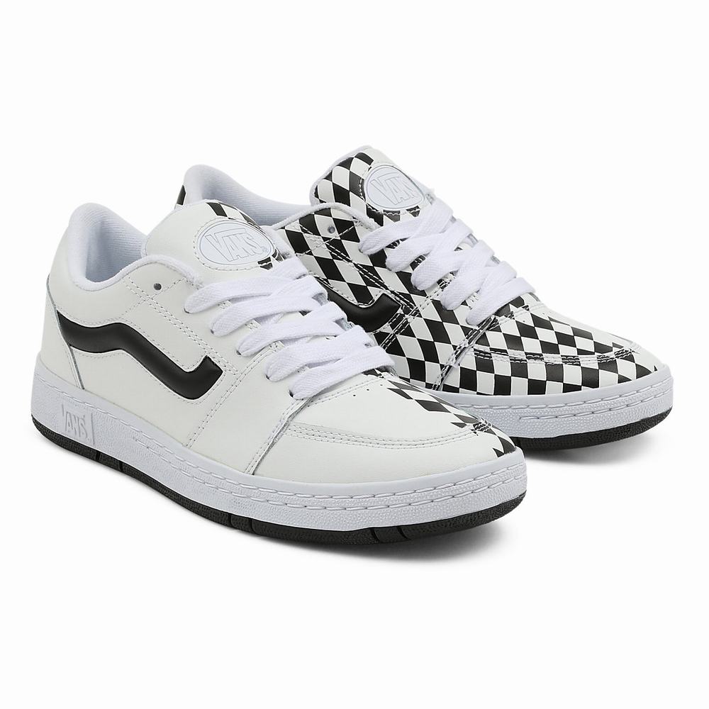 Men\'s Vans Half Checkerboard Fairlane Sneakers Black / White | USA49756