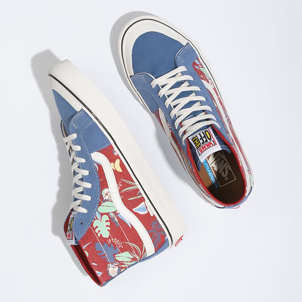 Men's Vans Hawaiian Jungle SK8-Hi 138 Decon SF Sneakers Blue / Beige | USA98714