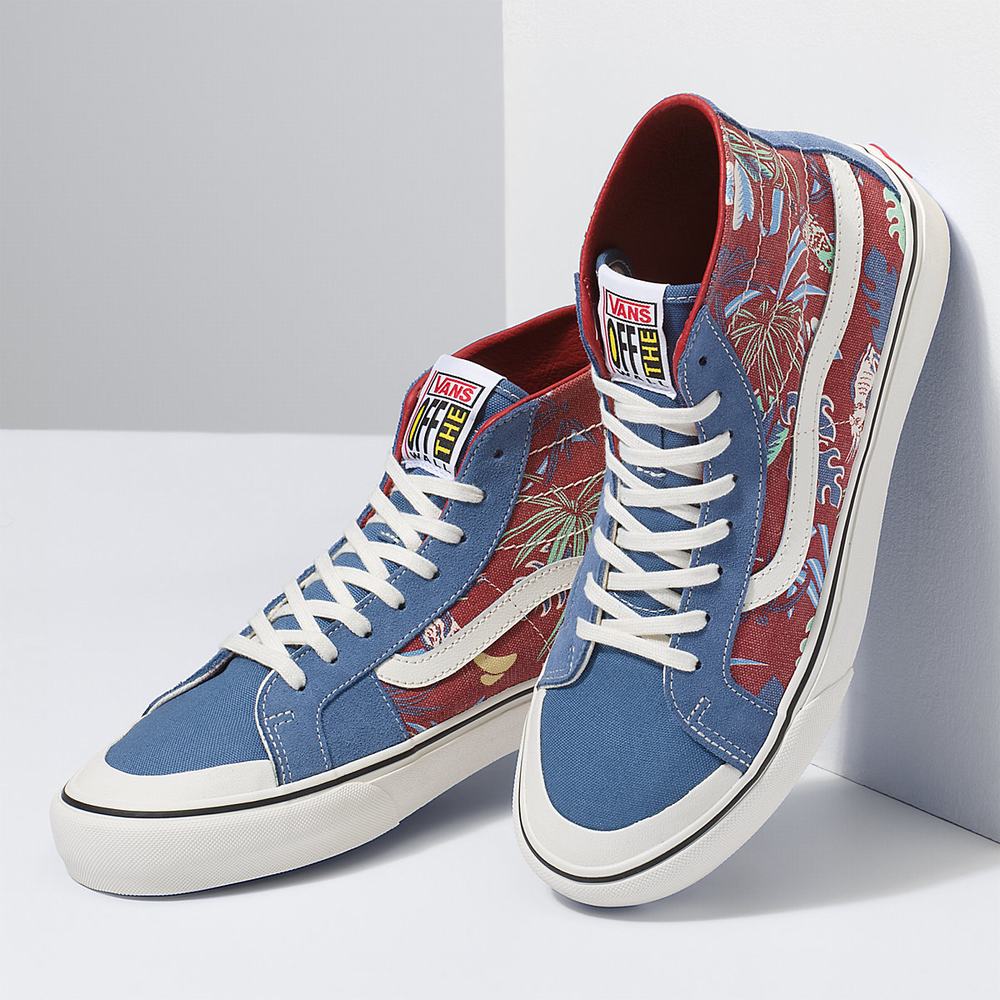 Men's Vans Hawaiian Jungle SK8-Hi 138 Decon SF Sneakers Blue / Beige | USA98714