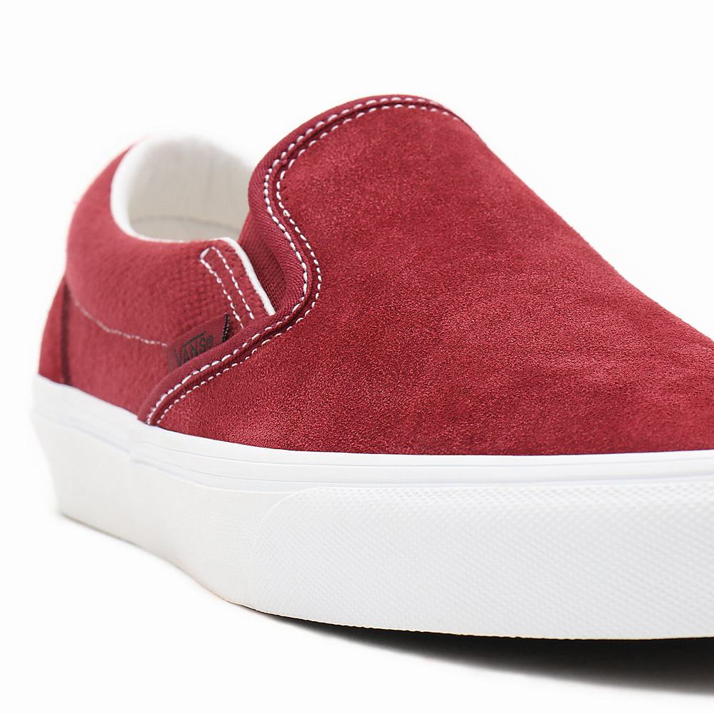 Men's Vans Heavy Textures Classic Slip On Shoes Red | USA91348