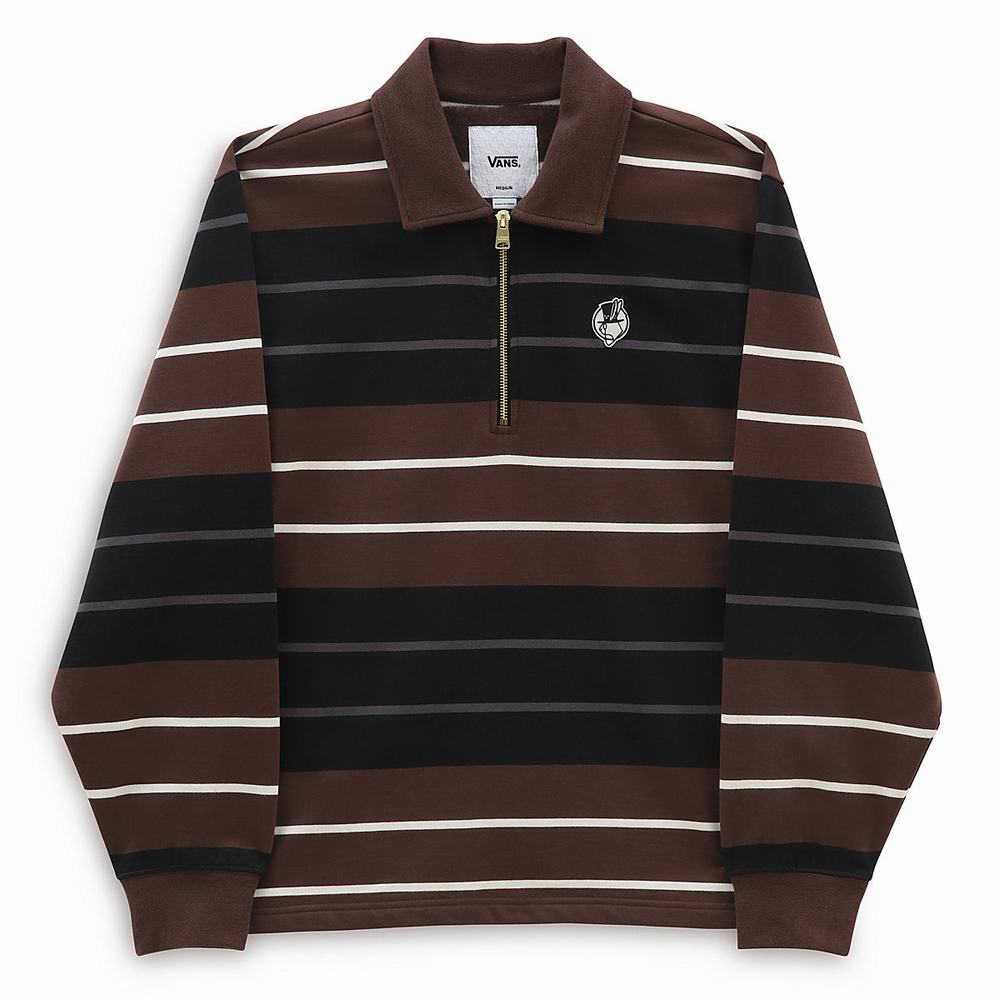 Men's Vans High Hat Fleece Sweatshirts Brown | USA70643