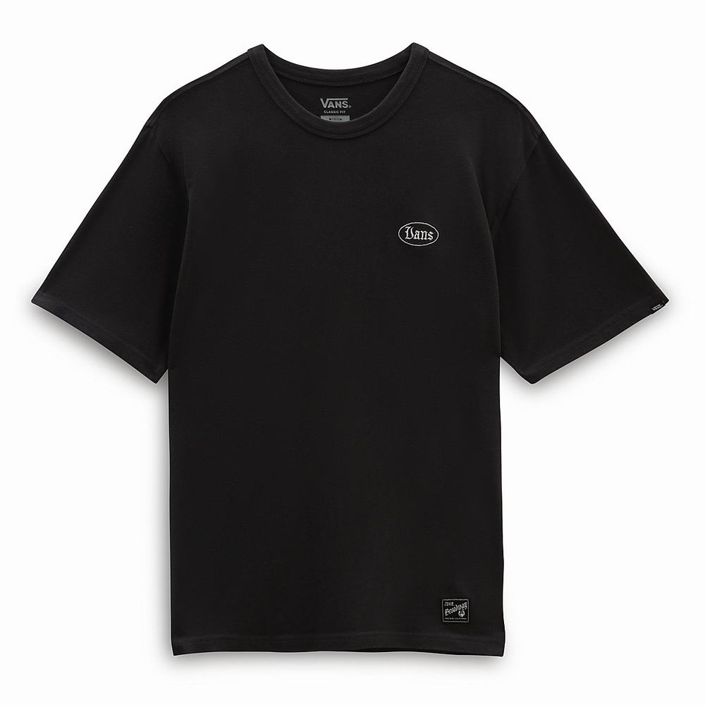 Men's Vans High Hat T Shirts Black | USA83705