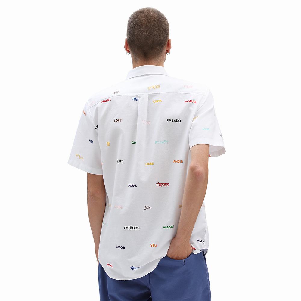 Men's Vans Houser Shirts Multicolor / White | USA58273