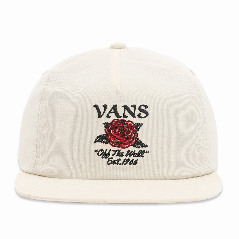 Men\'s Vans Howell Shallow Unstructured Hats White | USA07129