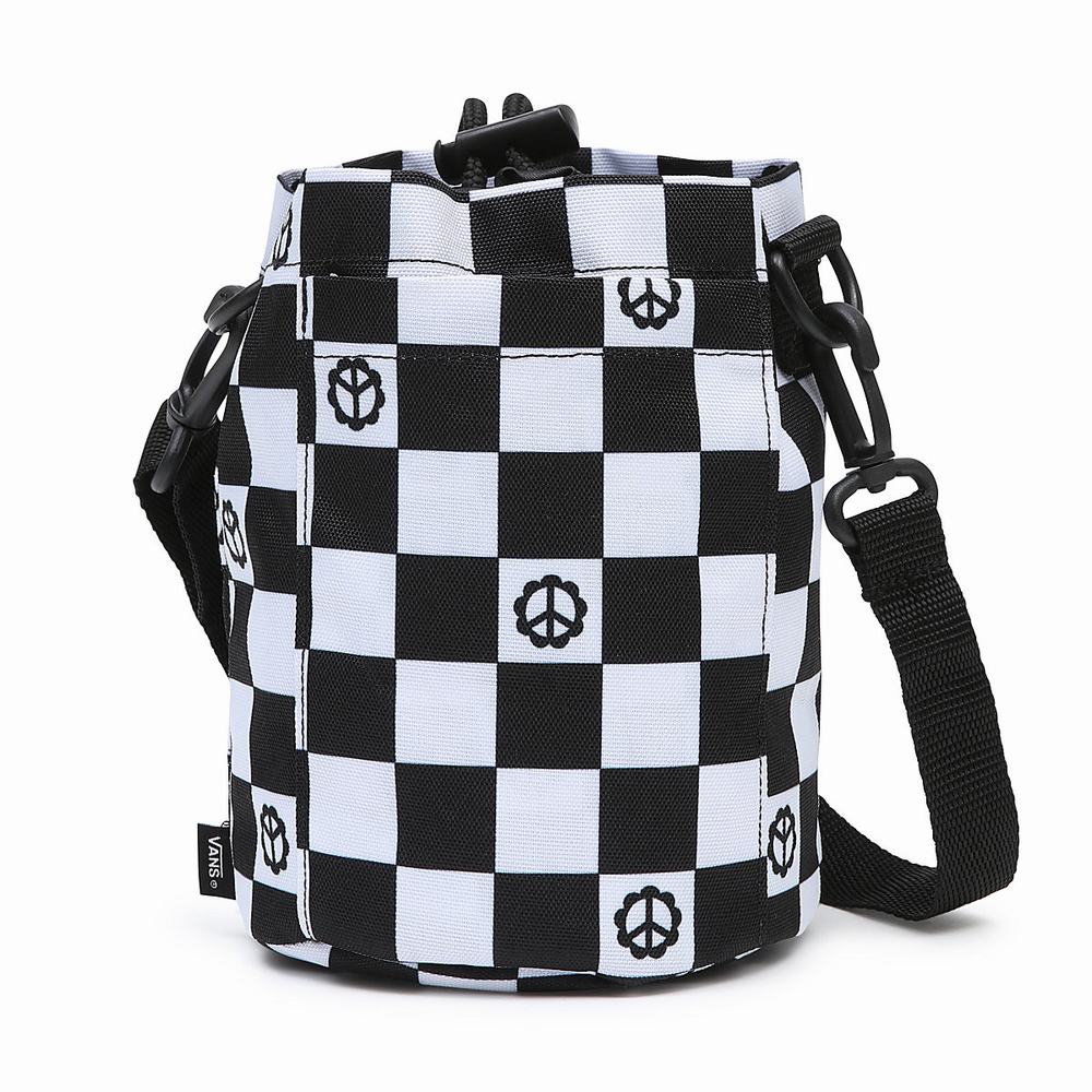 Men's Vans Hydro Crossbody Bags Black / White | USA83962