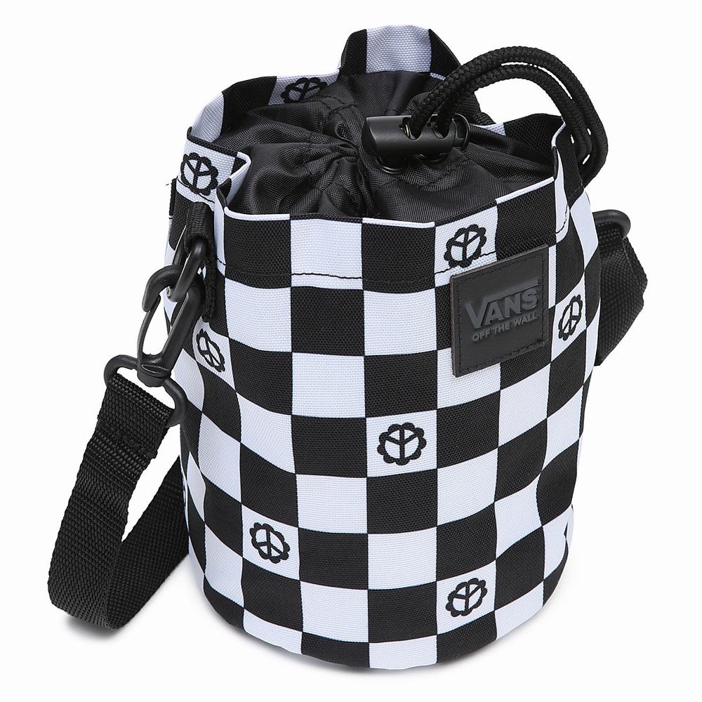 Men's Vans Hydro Crossbody Bags Black / White | USA83962