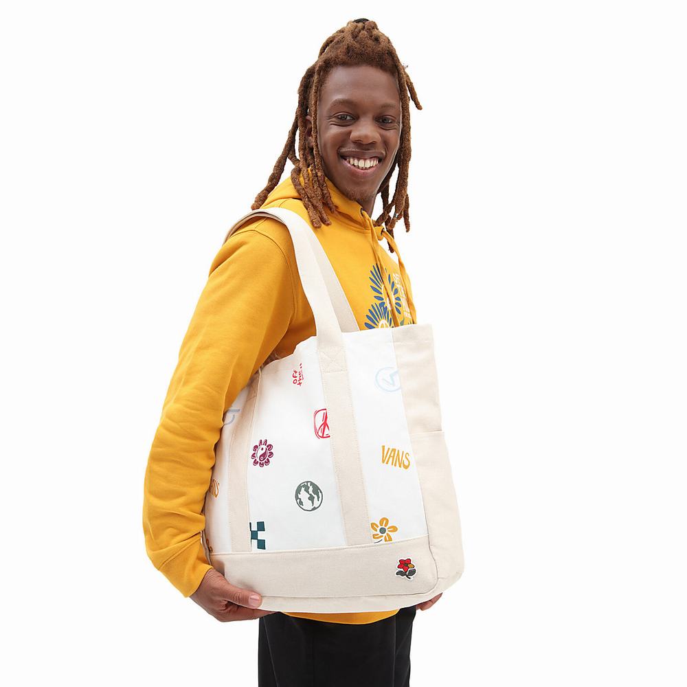 Men's Vans In Our Hands Tote Bags White | USA34218