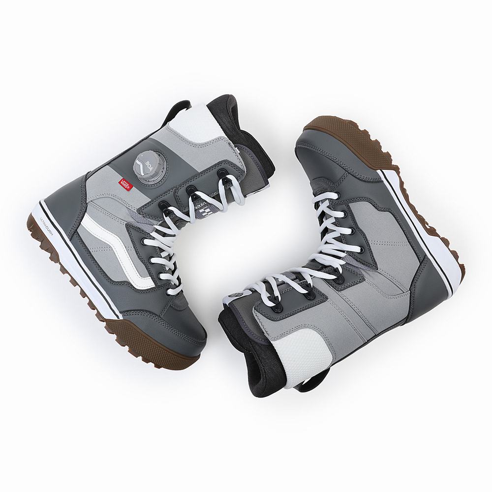 Men's Vans Invado Pro Snowboard Boots Grey / White | USA01632