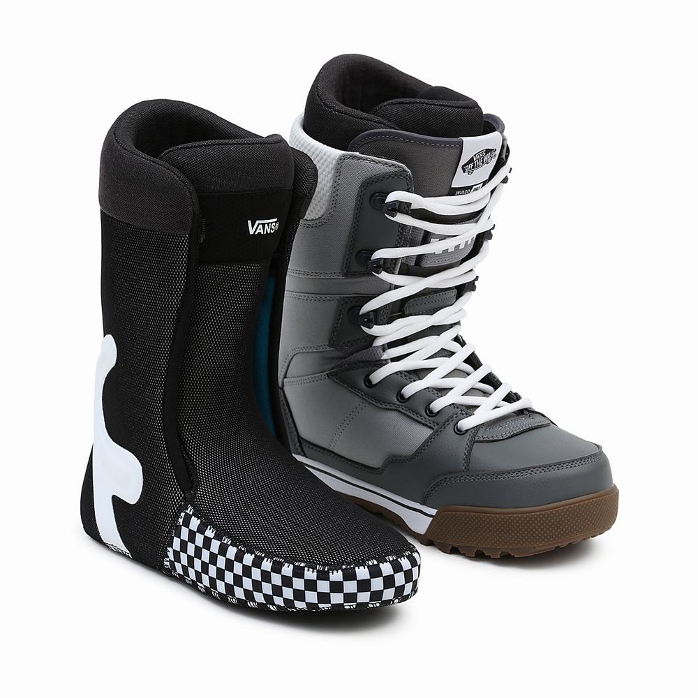 Men's Vans Invado Pro Snowboard Boots Grey / White | USA01632