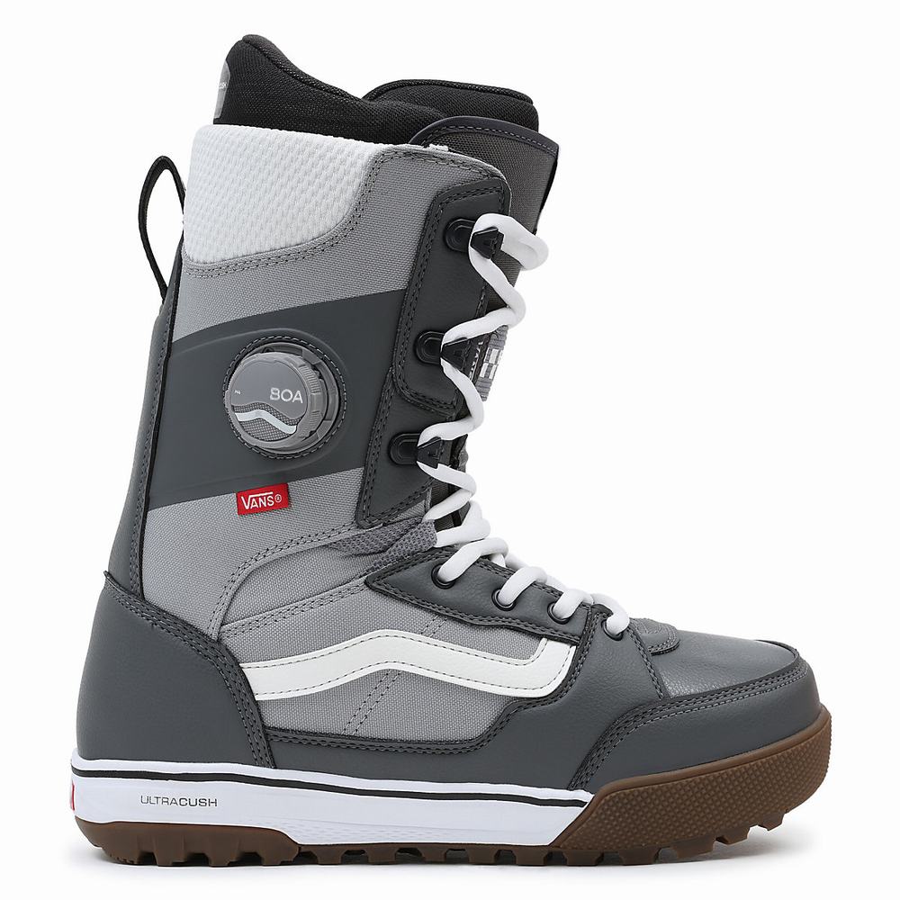 Men's Vans Invado Pro Snowboard Boots Grey / White | USA01632