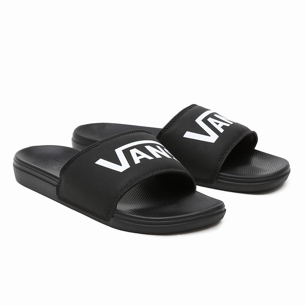 Men\'s Vans La Costa Slides Black | USA09341